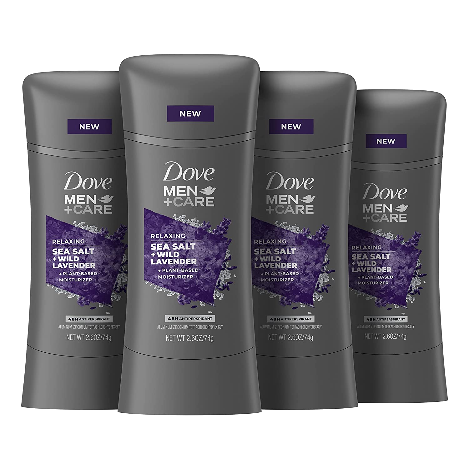 230816075640012_1 Dove Men+Care Antiperspirant Deodorant Sea Salt and Wild Lavender Natural Inspired Deodorant for men 2.6 oz 4 Count - Image 1